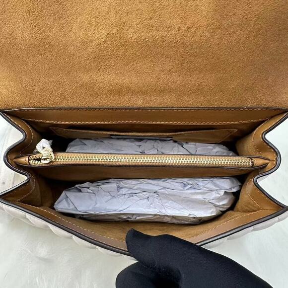 COACH Tilly Top Handle Crossbody Bag With Linear Quilting In Chalk 2562 NWT - Picture 5 of 9